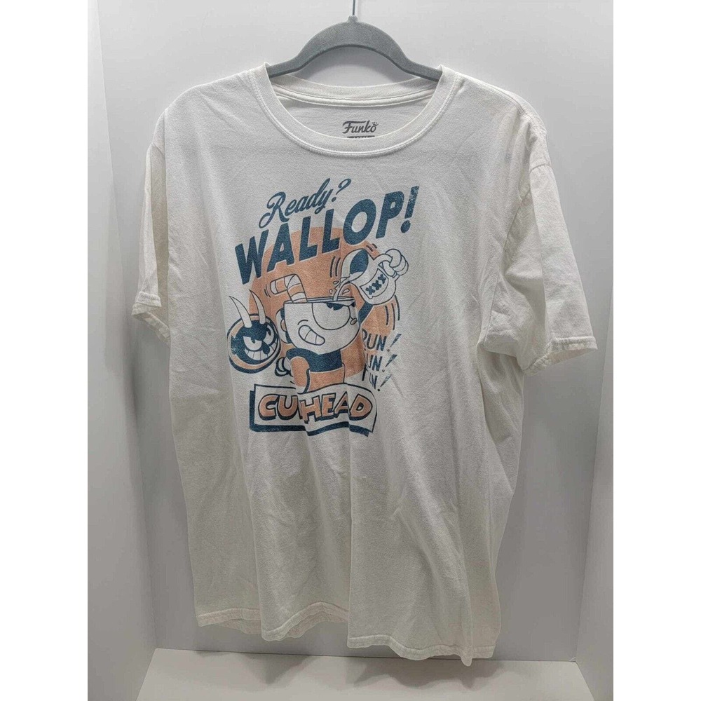 Funko White T-Shirt Large Mens Ready ? Wallop Cuphead
